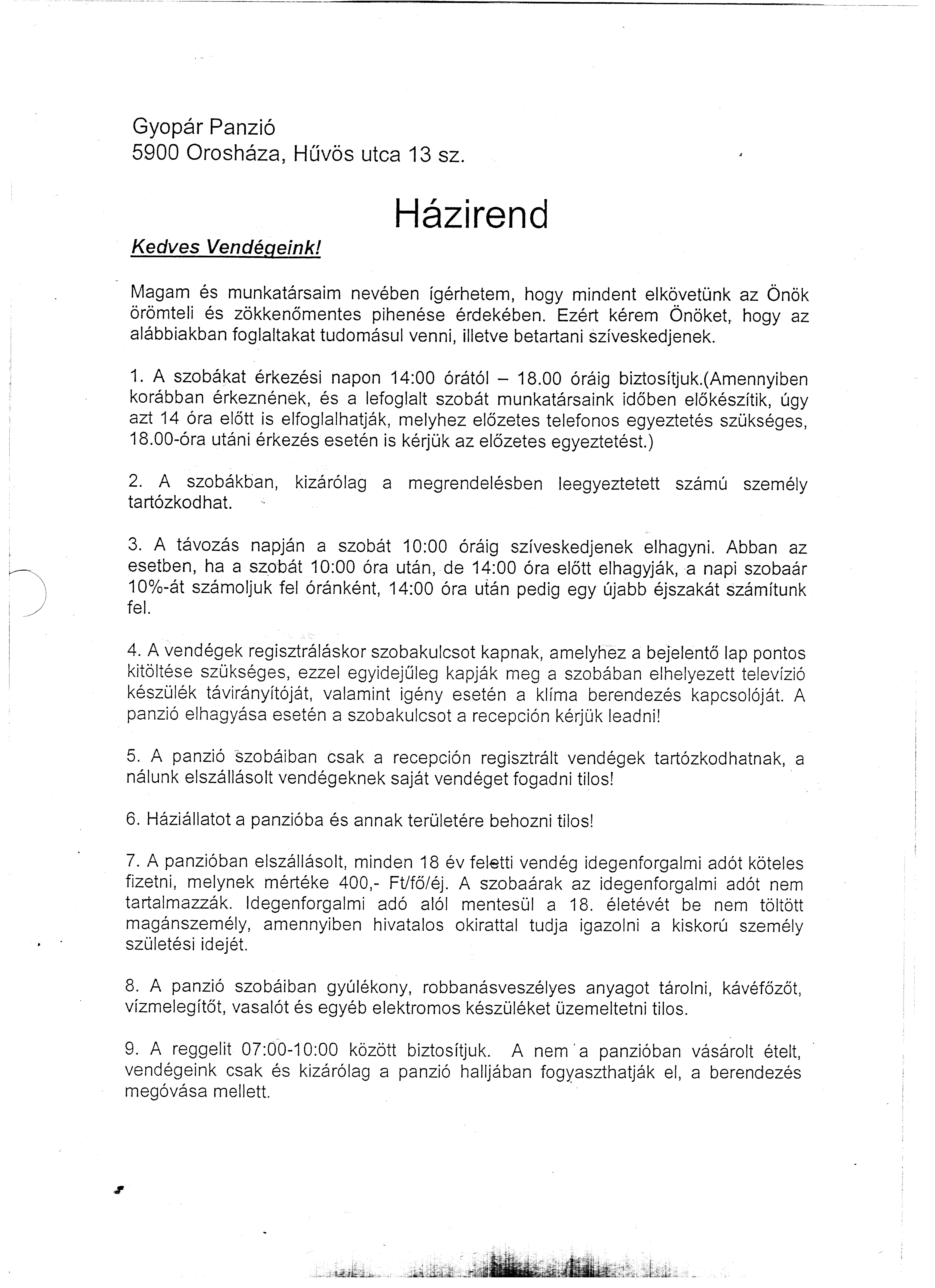 Egyeztetési feltételek